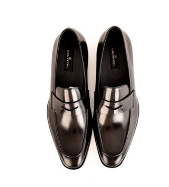 Corrente Lux Leather Penny Loafer - Black
