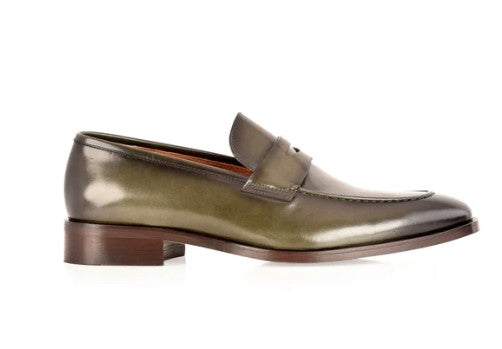 Corrente Lux Leather Penny Loafer - Green