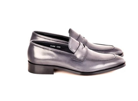Corrente Lux Leather Penny Loafer - Grey