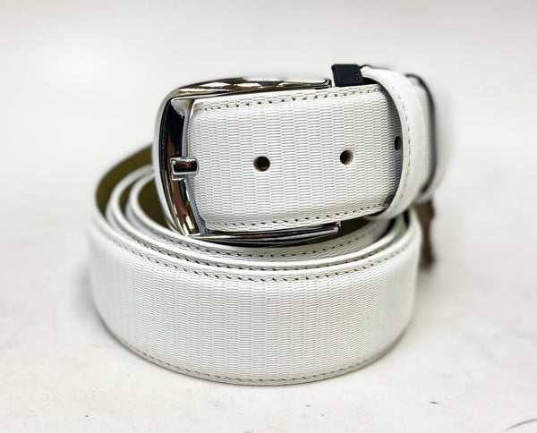 Style: C Collection Leather Belt White