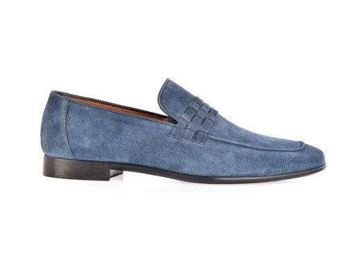 Corrente Denim Leather Loafer - Blue