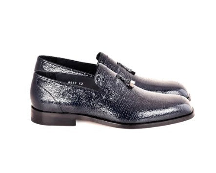 Corrente Lux Leather Tassel Loafer - Navy