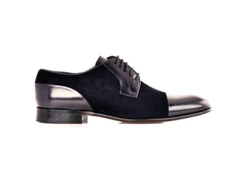 Corrente Lux Leather and Suede Cap Toe - Navy