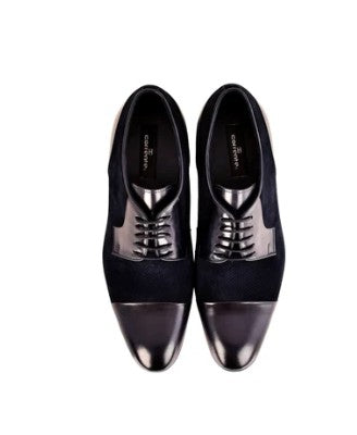 Corrente Lux Leather and Suede Cap Toe - Navy