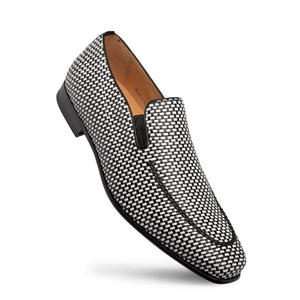 Style: "Almeria" Woven Loafer Black/White