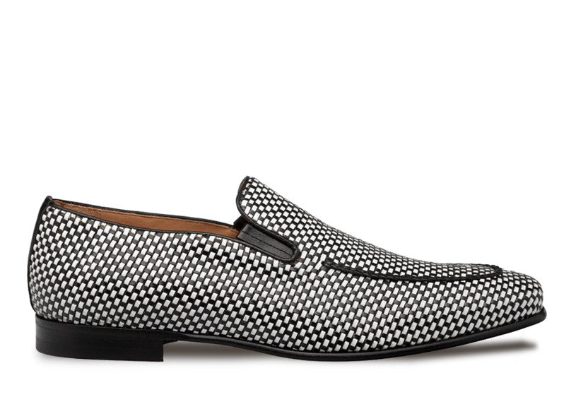 Style: "Almeria" Woven Loafer Black/White