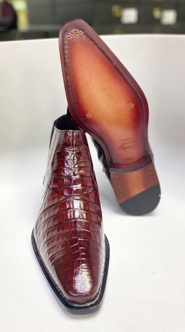 Blackmore Crocodile Slip-On Boot Burgundy