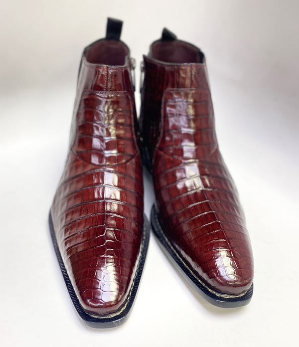 Blackmore Crocodile Slip-On Boot Burgundy