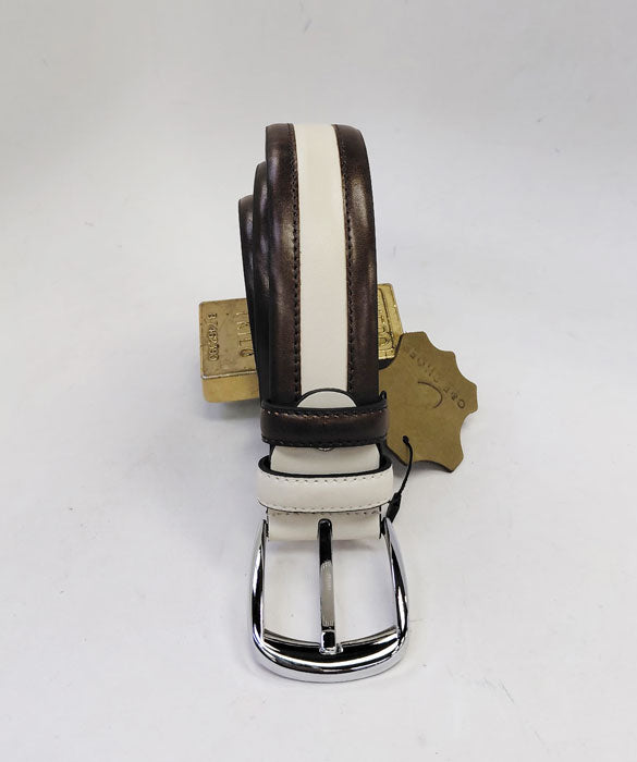 Style: C Collection Leather Belt Brown/Beige