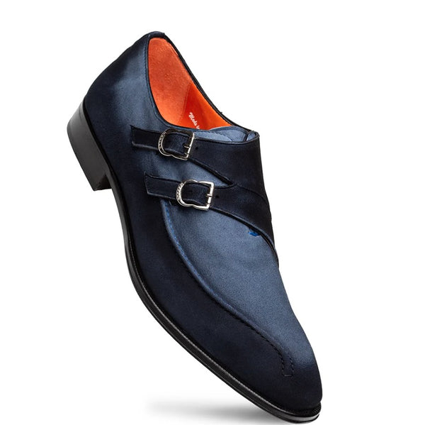 Mezlan Cascade Suede Double Monkstrap - Indigo