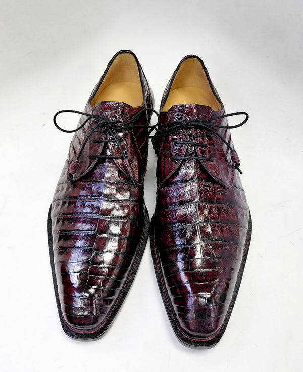 "Cratos" Crocodile Derby Burgundy