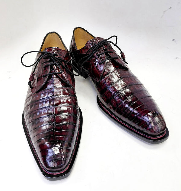 "Cratos" Crocodile Derby Burgundy