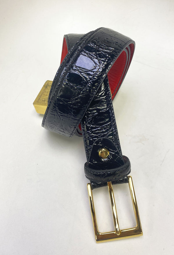 Style: C Collection Black Croco Print Belt