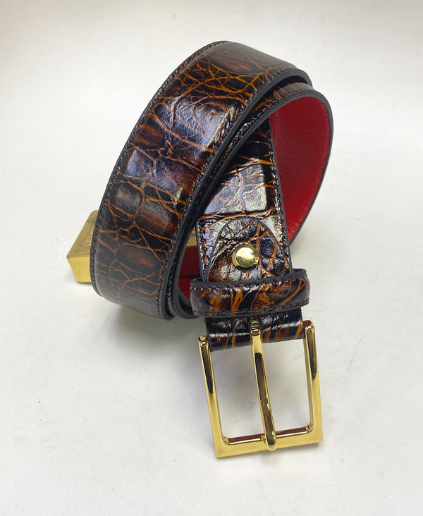 Style: C Collection Brown Croco Print Belt