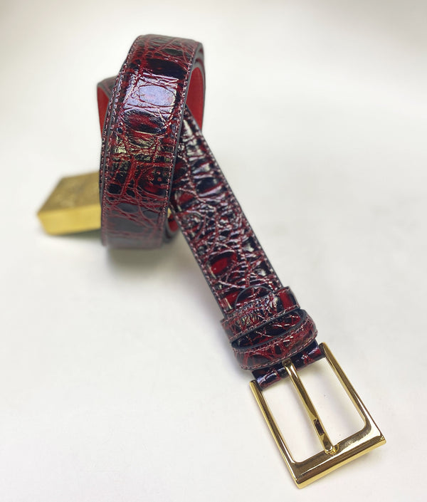 Style: C Collection Burgundy Croco Print Belt