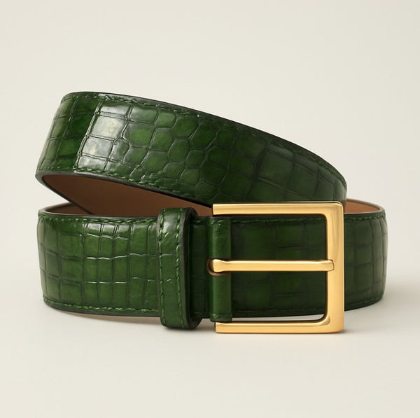 Style: C Collection Green Croco Print Belt