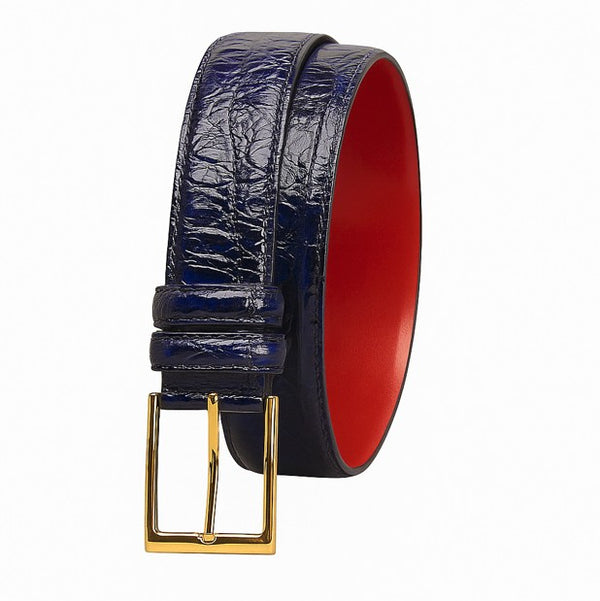 Style: C Collection Navy Croco Print Belt