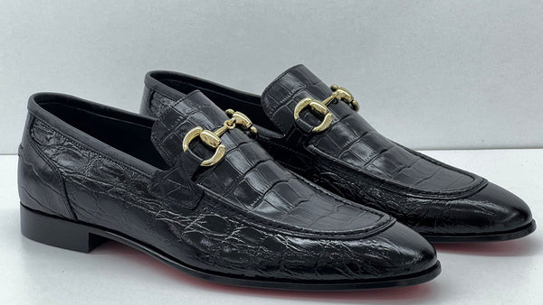 Style: C Collection Black Croco Print Belt