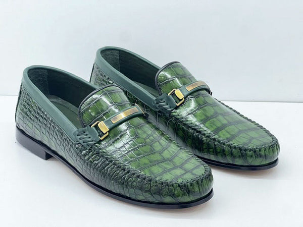 Style: C Collection Green Croco Print Belt