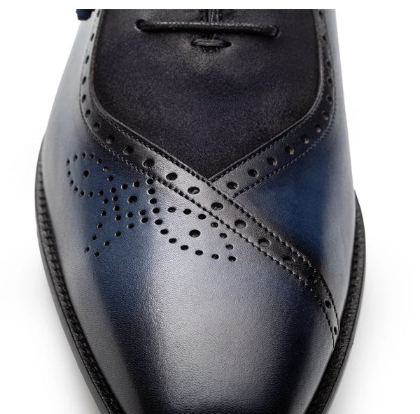 Mezlan Eagle Calf/Suede Oxford - Blue/Navy