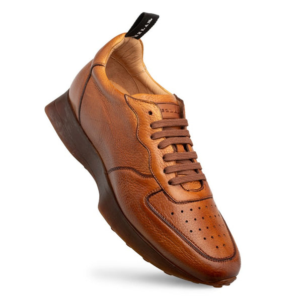 Mezlan "Gerardo" Deerskin Sneaker-Cognac