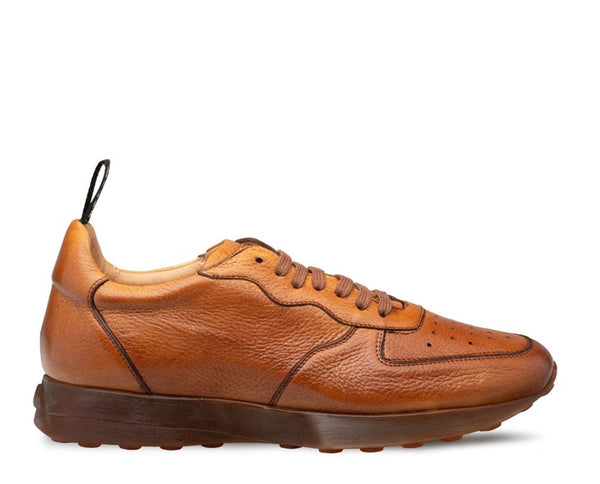 Mezlan "Gerardo" Deerskin Sneaker-Cognac
