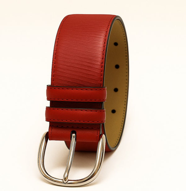Style: C Collection Leather Belt Red