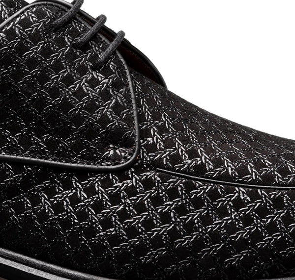 Mezlan Montage Printed Suede Derby - Black