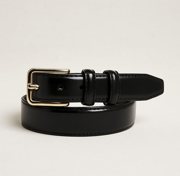 Style: C Collection Patent Leather Belt Black