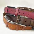 Load image into Gallery viewer, Maurice Perforated Leather Belt Ruby
