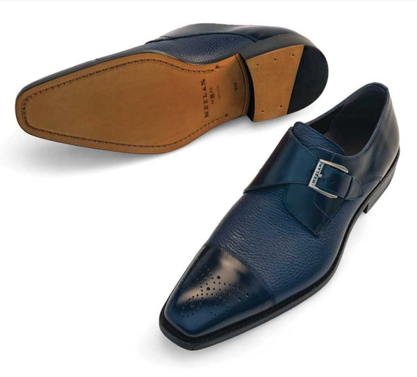 Mezlan Phoenix Monkstrap Shoe Blue