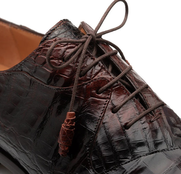 Style: "Pueblo" Crocodile Oxford Sport/Chocolate