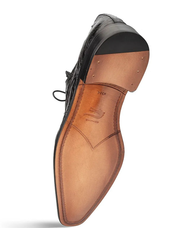 "Riverside" Crocodile Lace-Up Shoe Black