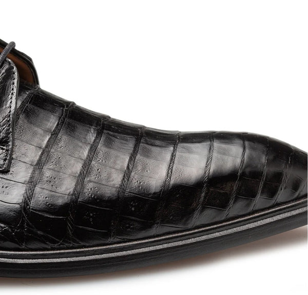 "Riverside" Crocodile Lace-Up Shoe Black