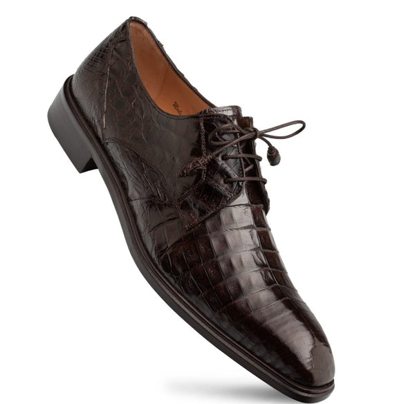 "Riverside" Crocodile Lace-Up Shoe Brown
