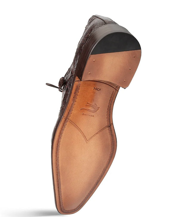 "Riverside" Crocodile Lace-Up Shoe Brown