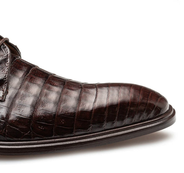 "Riverside" Crocodile Lace-Up Shoe Brown