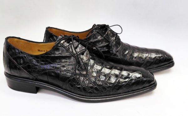 "Beverly Hills" Crocodile Lace-Up Shoe Brown