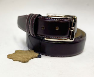 Style: C Collection Burgundy Leather Belt