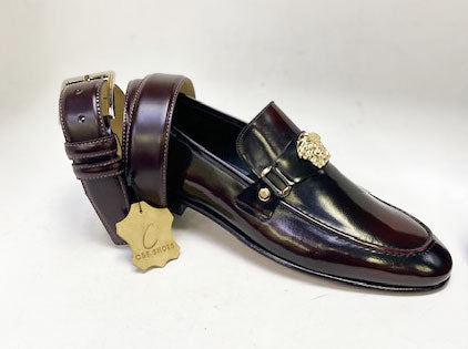 Style: C Collection Burgundy Leather Belt