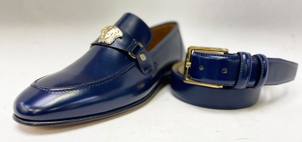 Style: C Collection Leather Belt Navy