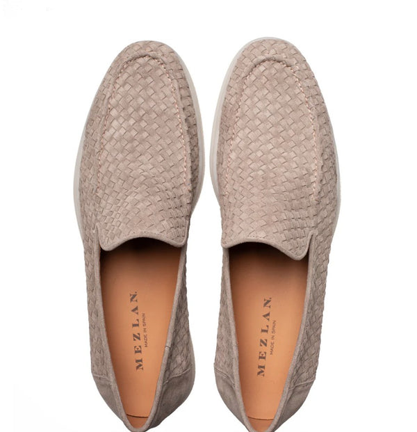 Mezlan Sanlucar Woven Suede Moccasin - Taupe