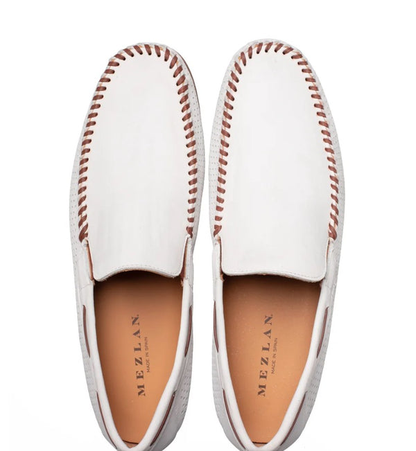 Mezlan Tossa Nubuck Moccasin - Bone