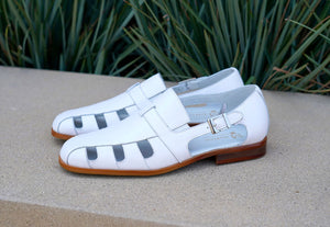 Maurice Calfskin Slip-On Sandal/Shoe White