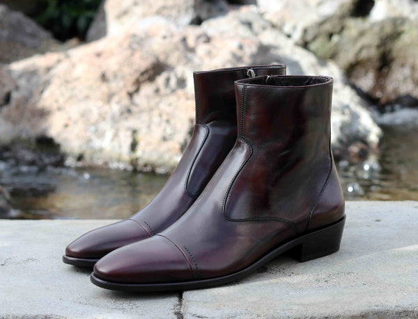 Corrente Burnished Calfskin Slip-On Boot Brown