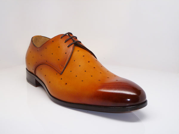 Perforated Calfskin Oxford Mustard