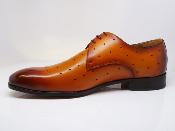 Perforated Calfskin Oxford Mustard