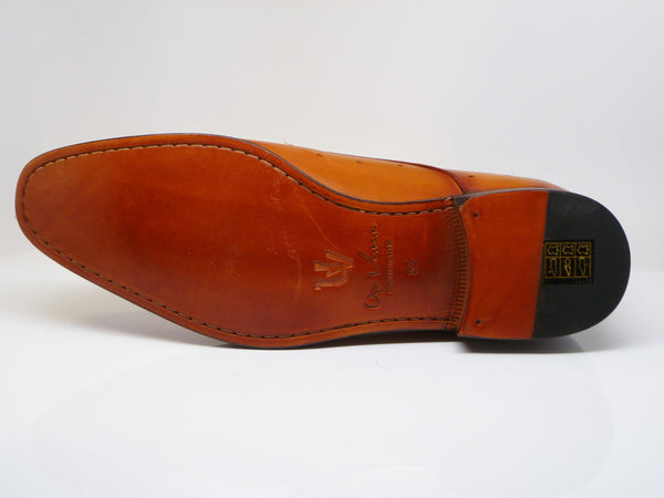Perforated Calfskin Oxford Mustard