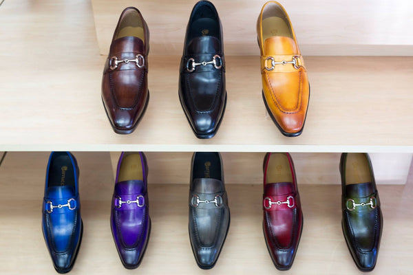 Burnished Calfskin Slip-On Loafer Blue