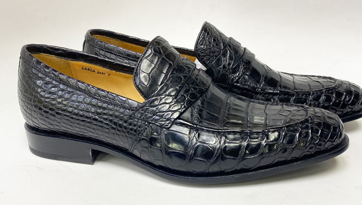 Black Croco Leather Golf Shoes - Oxfords - ELLS by Civardi